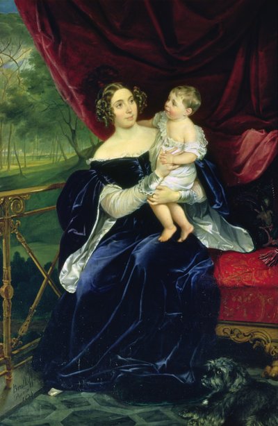 Countess Olga Ivanovna Orlov-Davydov with Her Daughter by Karl Pavlovich Bryullov